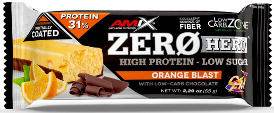 Protein bar Amix Zero Hero 31% Protein 65g orange