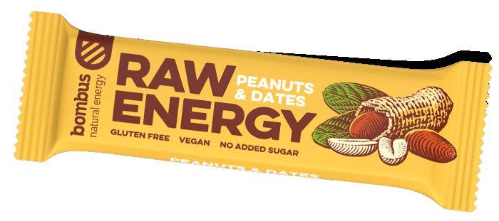 Bar BOMBUS Raw energy - Peanuts+Dates 50g