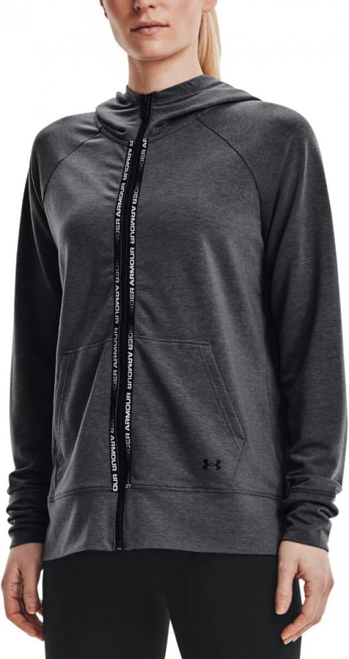 Hooded sweatshirt Under Armour Rival Terry Taped FZ Hoodie-GRY