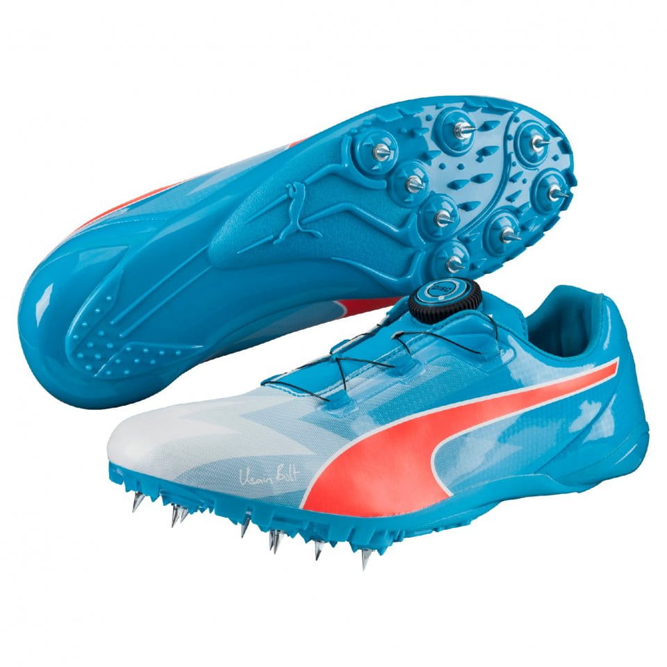 Track shoes/Spikes Puma Bolt EvoSPEED DISC atomic blue-red blast -  Top4Running.com