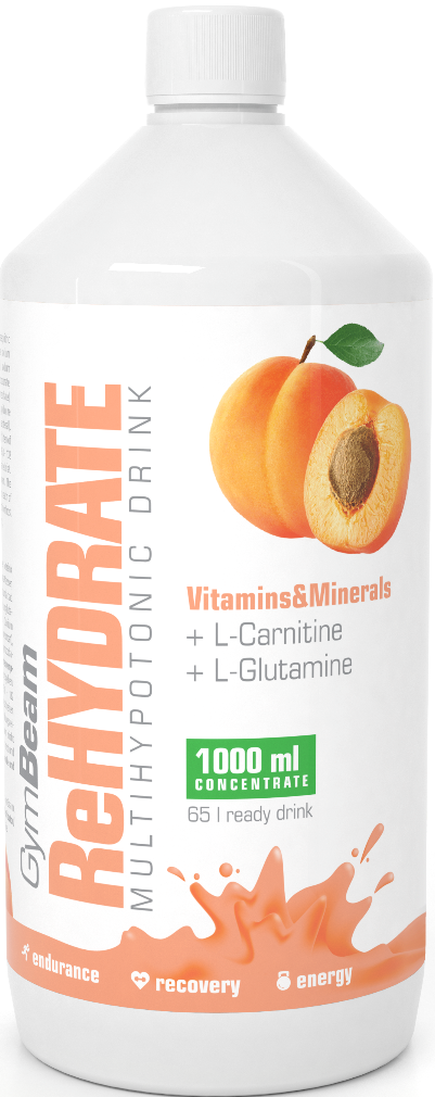 Ionic drinks ReHydrate 1000 ml - GymBeam apricot
