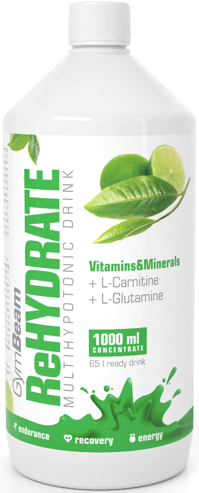 Ionic drinks ReHydrate 1000 ml - GymBeam green tea lime