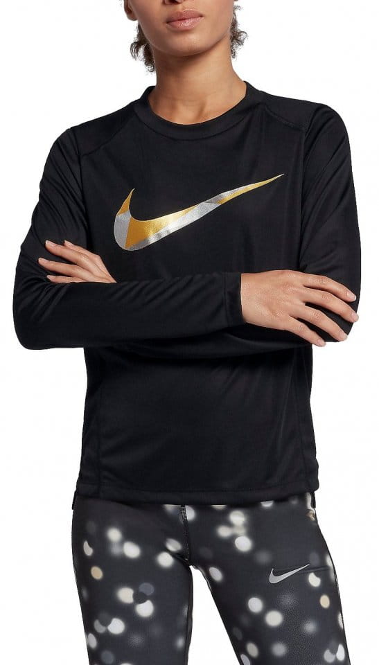 Long-sleeve T-shirt Nike W NK MILER TOP LS METALLIC