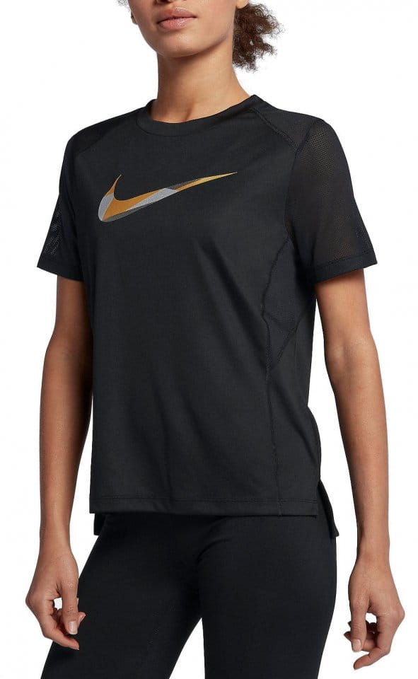 T-shirt Nike W NK MILER TOP SS METALLIC