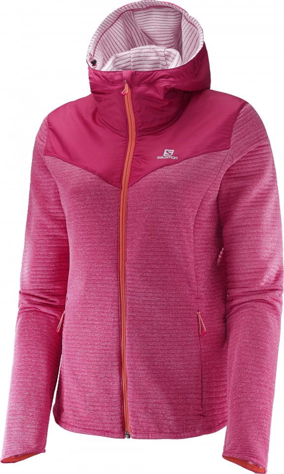 Hooded jacket Salomon ELEVATE FZ MID W Gaura Pink - Top4Running.com