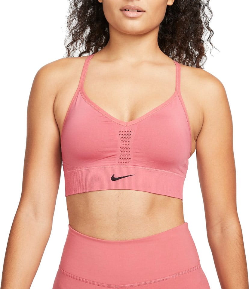 Nike Indy Seamless Ribbed Light-support Non-padded Sports Bra in Pink