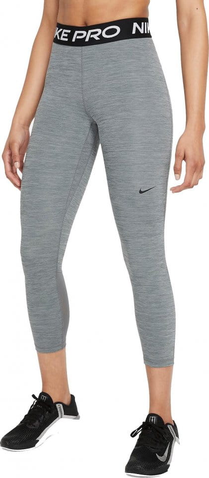 Nike Pro Training cropped leggings with logo taping in khaki