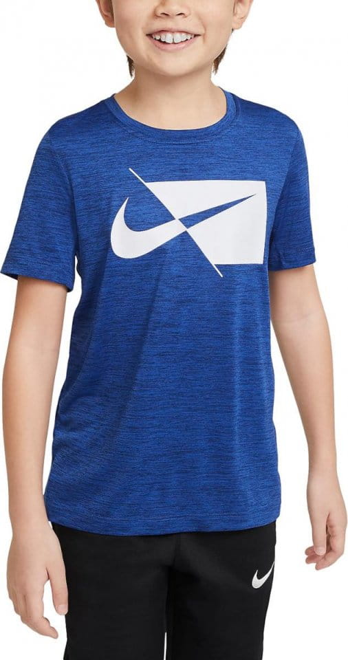 T-shirt Nike HBR T-Shirt Kids Blau Weiss F492 - Top4Running.com