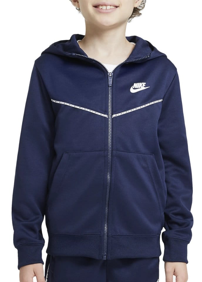 Hooded sweatshirt Nike Repeat Jacke Kids Blau Weiss F410 - Top4Running.com