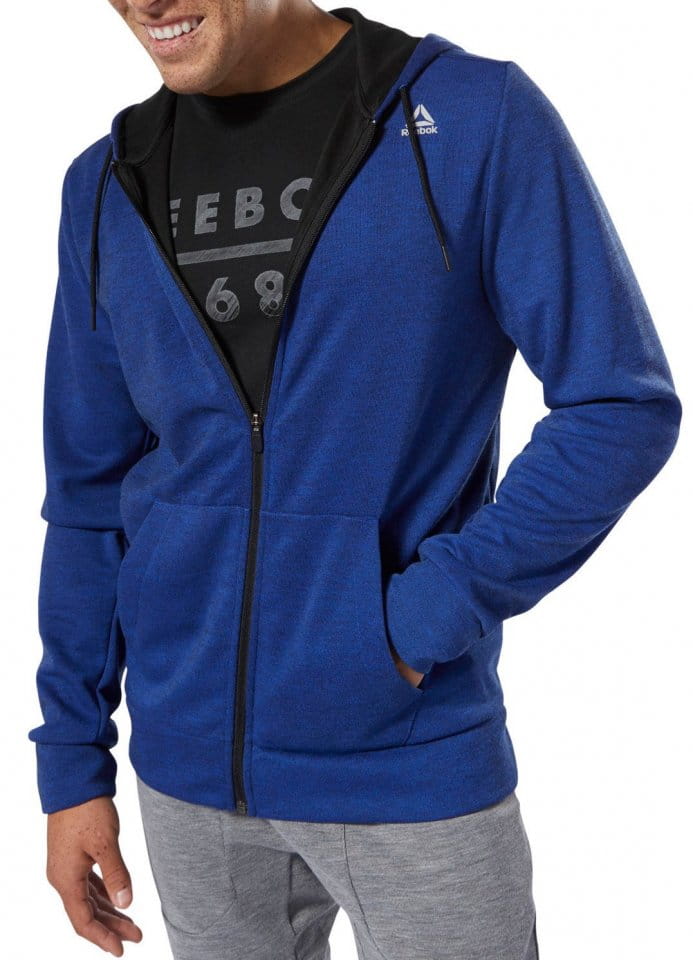 Hooded sweatshirt Reebok WOR MEL DBL KN FZ HOODIE - Top4Running.com