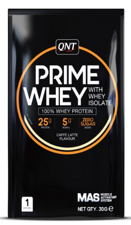 Protein powders QNT PRIME WHEY- 100 % Whey Isolate & Concentrate Blend 30 g Coffee Latte