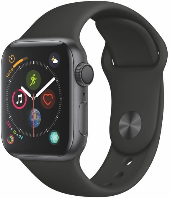 Apple Watch Series 4 GPS, 40mm Space Grey Aluminium Case with Black Sport Band