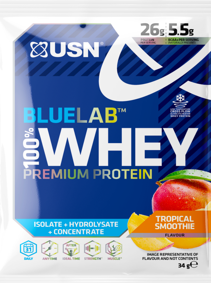 Whey protein powder USN 100% Premium BlueLab sample 34g salted caramel