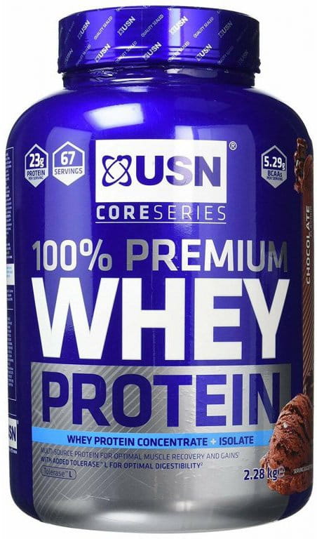 Whey protein powder USN 100% Premium 908g chocolate